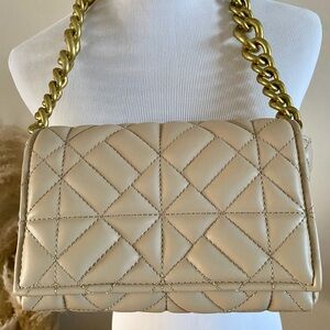 Zara Cream Shoulder Bag with Gold Chain Strap (Brand New with Tags)